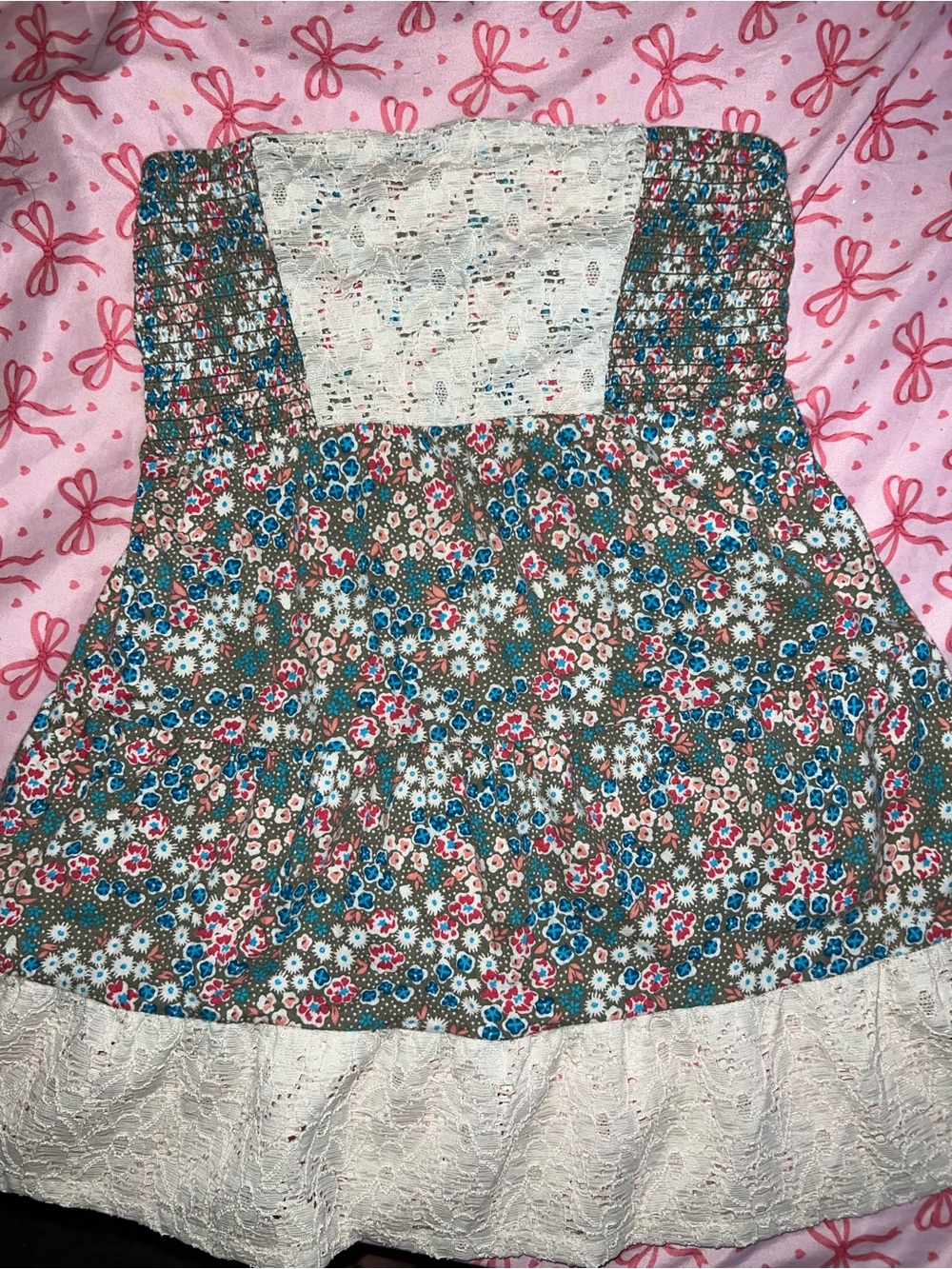 Decree babydoll flowy floral lace trim